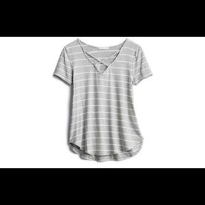 Grey & white striped shirt